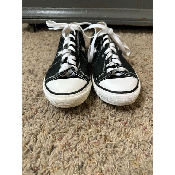 Converse One Star Black White Canvas Low Top Sneakers 10.5 Rubber Soles - Picture 1 of 9